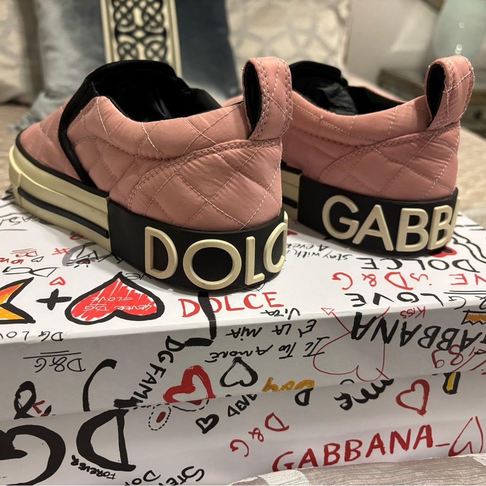 D&G Pink Quilted Women's Sneakers